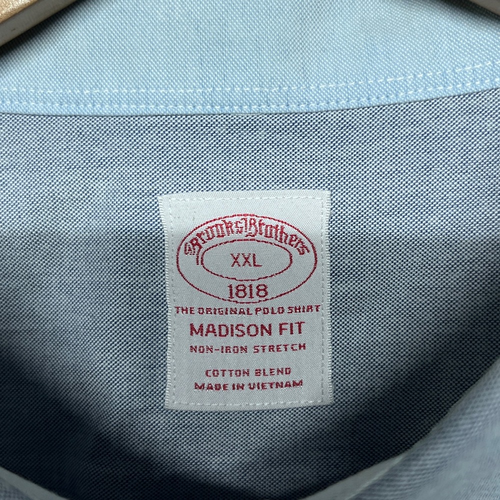 Brooks Brothers Mens Oxford Shirt XXL Light Blue Madison Fit 3870 - Picture 4 of 8